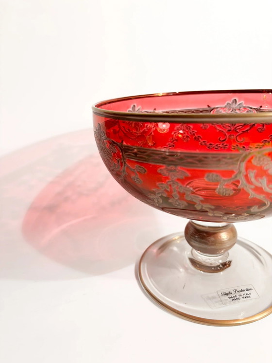 Coupe centrale en verre soufflé ornée de dorures, par Bigibi Productions, XXe siècle – Objets déco, Crystal (photo 4 of 10)