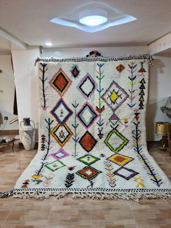 Tappeto Beni Ouarain Multicolore - Vivaci Motivi Geometrici - Lana Naturale – Tappeti, Cotone, Bohemian (photo 3 of 3)