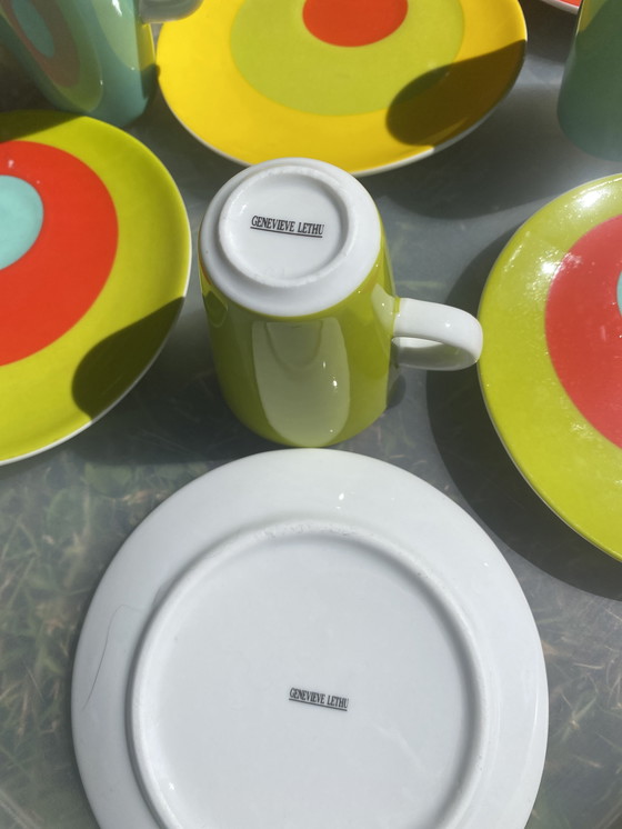 Image 1 of Lot de 6 Tasses et Soucoupes Espresso Genevieve Lethu