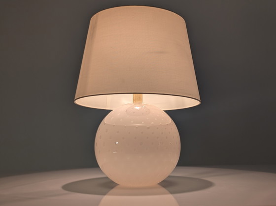 Image 1 of Set van 3 Murano glazen gloeilampen in roze en wit, Italië, 1970