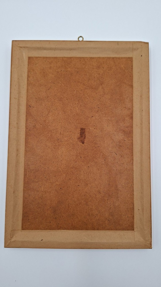 Image 1 of Dipinto di conchiglie d'epoca su tela di iuta