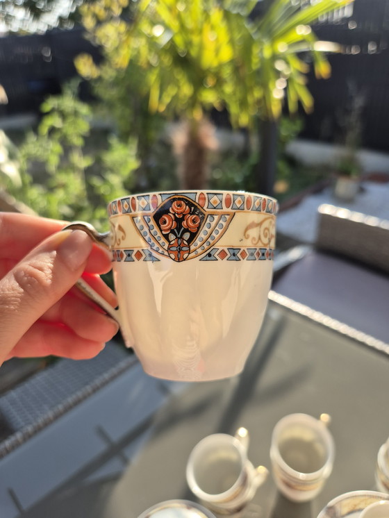 Image 1 of Set da caffè Art Deco Limoges - W.G. & Co - 1930 circa - Design orientalista - 25 pezzi