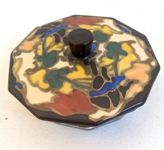 Image 1 of Bonbonniere Keramik Bergen 20er Jahre Breite 14 cm