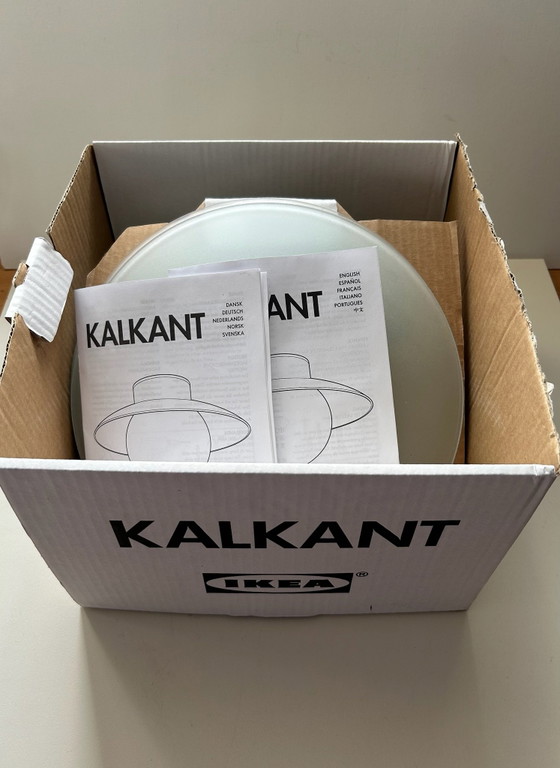 Vintage IKEA Kalkant wall or ceiling lamp 90s, Wall lights, Glass, Ceramic, Transparent (photo 4 of 5)