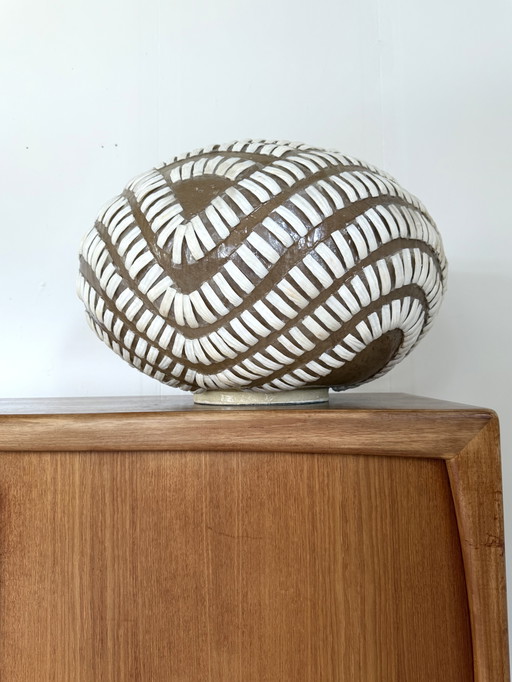 Vintage XL unique fiberglass floor lamp, Lambert '80s