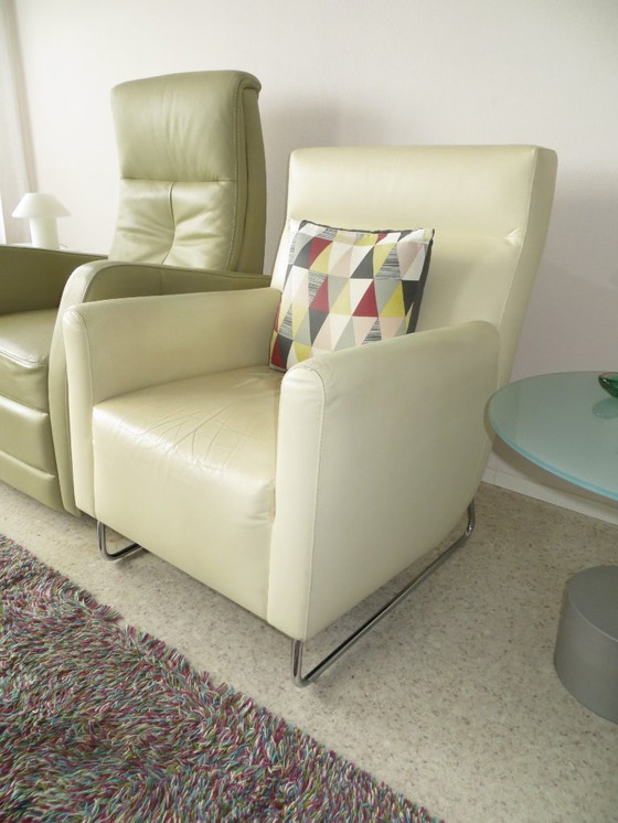 Image 1 of Leolux Rooby - Cream Leather Armchair