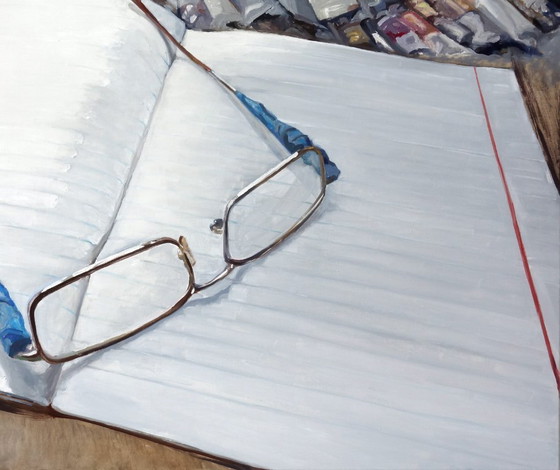 Pittura a Olio Originale Arte Moderna Simbolismo Gli Occhiali di Papà – Dipinti e disegni, Canvas (photo 7 of 7)