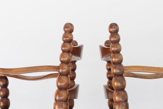 Image 1 of Fauteuils vintage en fuseau Charles Dudouyt 1940s