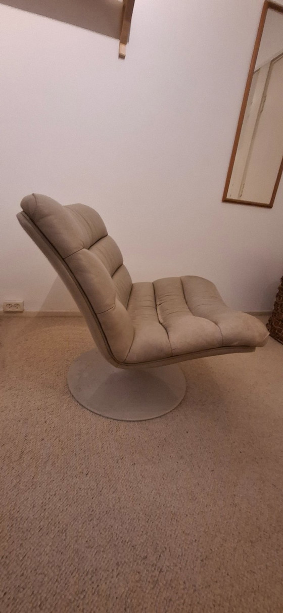 Artifort Leather Armchair, Swivel chairs, Metal, Beige (photo 4 of 15)