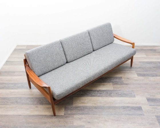 Image 1 of 60s daybed/sofa in teak, newly upholstered.