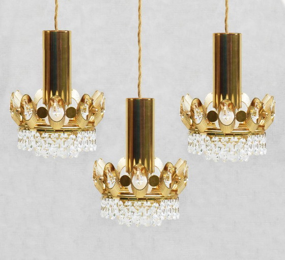 Image 1 of Lampadari a sospensione Palwa Crown, anni '70, Germania, 3 disponibili