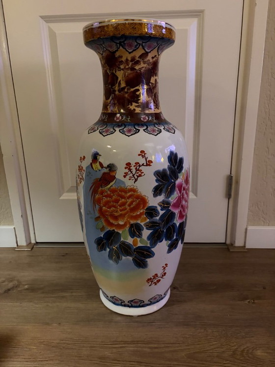 Coppia di grandi vasi da pavimento cinesi (62 cm) – Porcelain (photo 5 of 6)