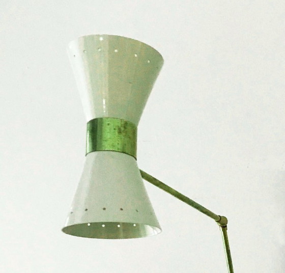 Image 1 of Italiaanse dubbele wandlamp, ontwerp uit de jaren 1950
