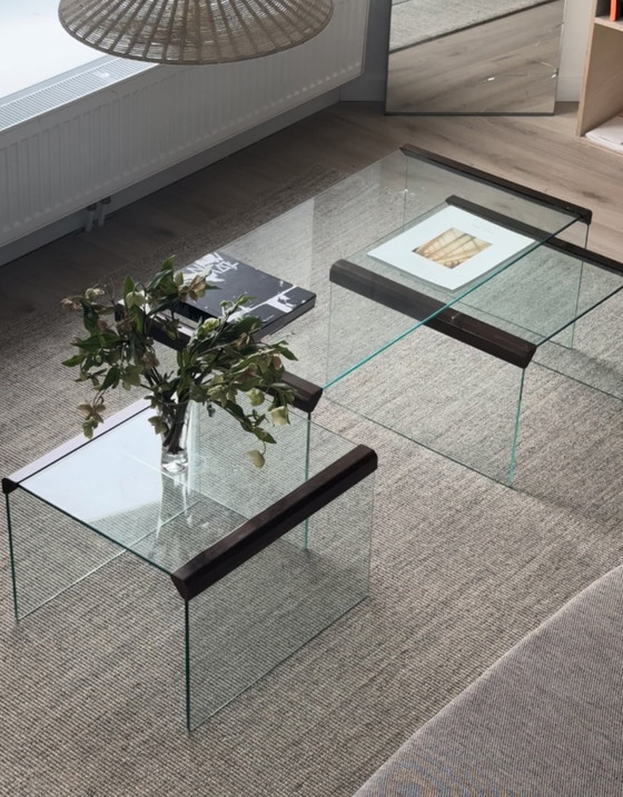 Image 1 of Tavolini in vetro Gallotti & Radice x 3