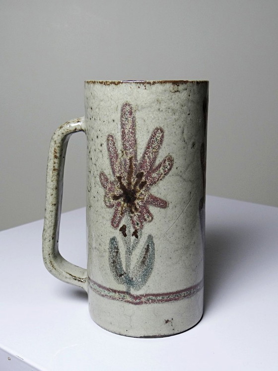 Image 1 of Large vintage Le Mûrier Gustave Reynaud Vallauris beer mug from the 1960s