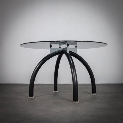 Table de salle à manger araignée postmoderne d'Ettore Sottsass pour Knoll International, Italie, années 1980