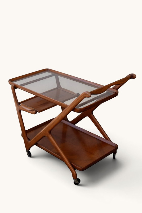 Carrello/carrello bar di Cesare Lacca per Cassina, anni '50 – Carrelli bar, Glass, Wood (photo 6 of 14)