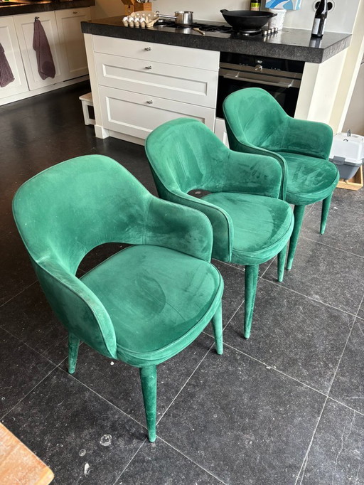 Chair POLSPOTTEN Arms Cosy Groen Fluweel