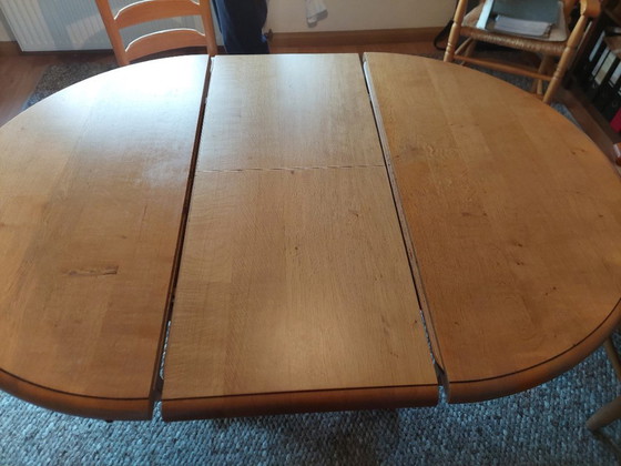 Image 1 of Dining room set, farmhouse style, solid oak