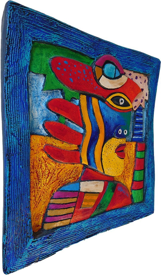 Image 1 of Clemens Briels - Rare wall plaque: "Yellow Beard of Vegas" - Signed & Certificate!