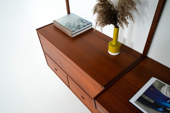 Image 1 of Teak modular shelving unit, Danish design, 1960s, manufactured by Hansen & Guldborg