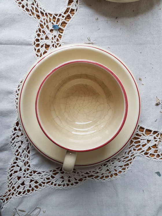 Image 1 of Vintage aardewerk 5 persoons koffie servies