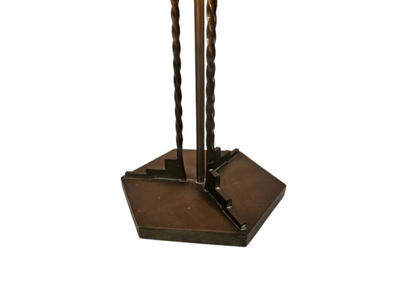 Image 1 of Art déco - style Bauhaus - cuivre - bronze - pieds torsadés - années 1930