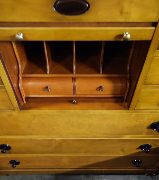 Secretaire + 2 kastjes met werkblad, rolluiken en lades – kasten, Wood (photo 2 of 8)