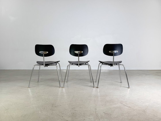 Image 1 of Set of 3 Egon Eiermann SE68 Midcentury chairs Wilde+Spieth black