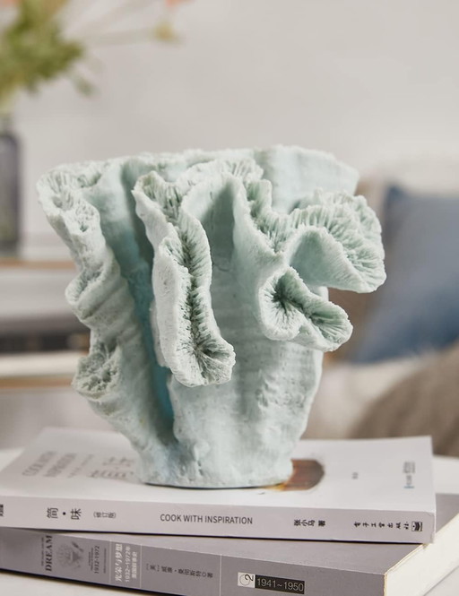 HAUCOZE Sculpture corail personnages statue de table décor polyrésine art cadeau 19cm
