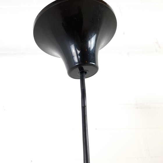 Image 1 of Vintage pendant lamp Memphis Milano 80s perforated black