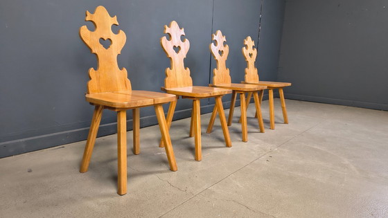 Image 1 of Vintage rustic tiroler dining chairs, 1960s