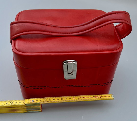 Image 1 of Borsa cosmetica rossa vintage / beauty case – anni '60 / '70