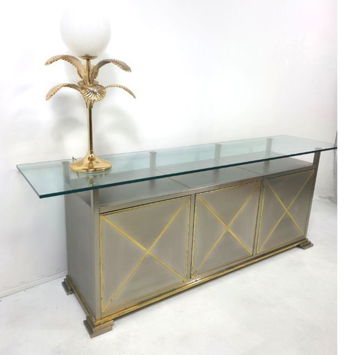 Dressoir Belgo chrom Belgien 70er Jahre Chrom mit Messing