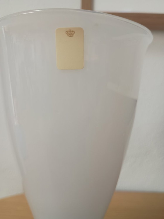 Deense Designvaas Holmegaard Per Lütken. 22 Cm. Met Orginele Sticker En Signering. – Vases, Glass (photo 4 of 6)