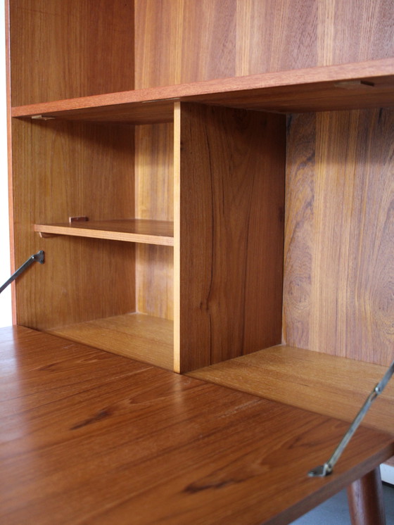 Vintage Deense Boekenkast Met Klep In Teak – Boekenkasten, Wood (photo 9 of 9)