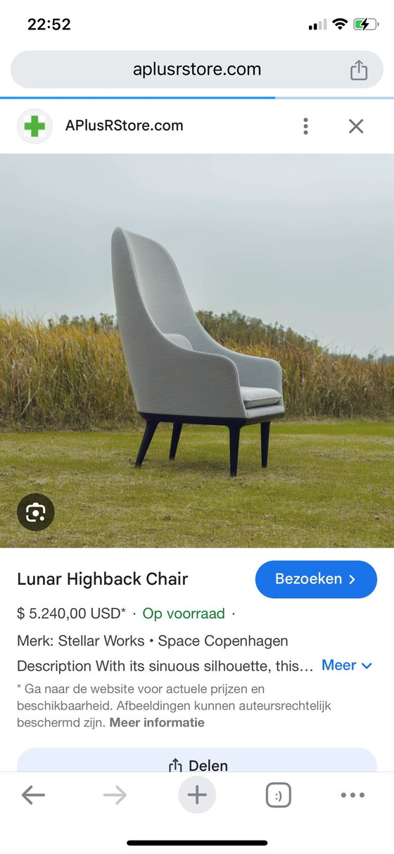 Image 1 of 2 piezas Space Copenhagen Stellar Works Lunar silla de respaldo alto