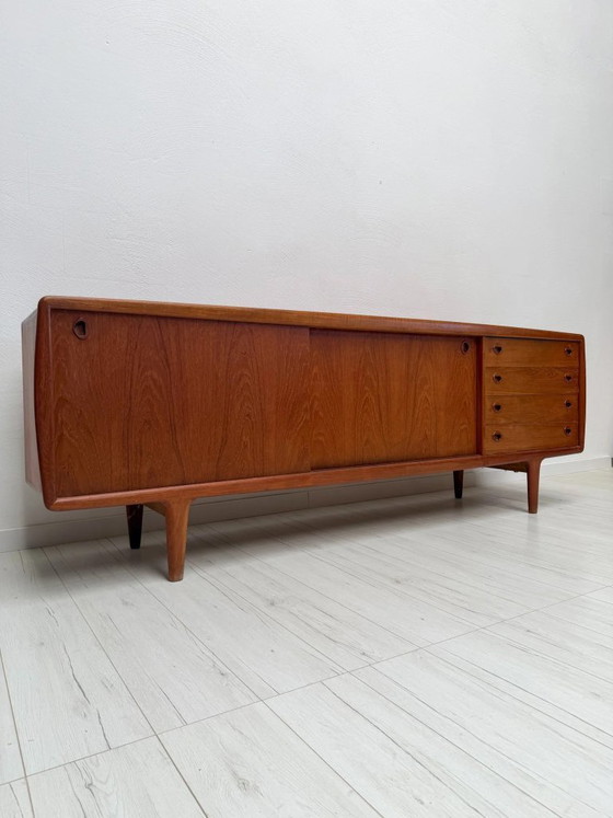 Grande credenza danese vintage in teak di H.P. Hansen, anni '60 – OMANN JUN, Credenze, Legno (photo 4 of 16)