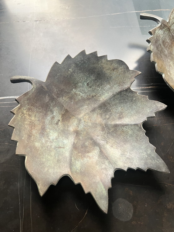 Image 1 of Dekoratives Tablett in Form eines Blattes (2 Stück)