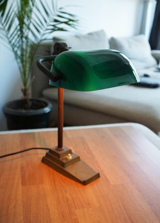 Image 1 of Art Deco Table Lamp ASTAX / Vintage Banker's Lamp / Classic Desk Lamp / Notary Lamp