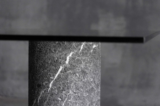 Image 1 of Esstisch aus Marmor und Glas von Massimo Vignelli, Italien, 1980er Jahre