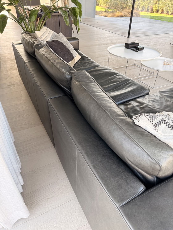 Image 1 of Canapé 3 places en cuir noir Molinari Happy Time