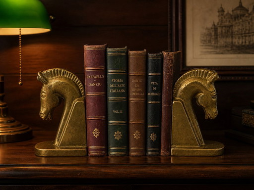 Heavy Brutalist Brass Horse Bookends - Germany 1960s
