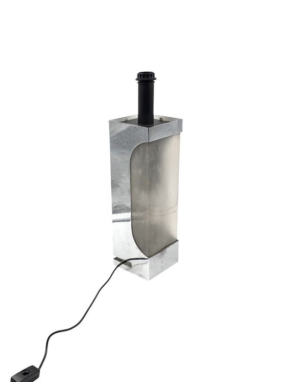 Image 1 of Base per lampada da tavolo Hollywood regency cromata, Luci Milano Italia, anni '70