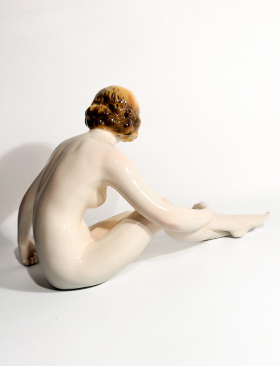 1930s Art Deco Ceramic Female Nude Sculpture (photo 7 of 10)