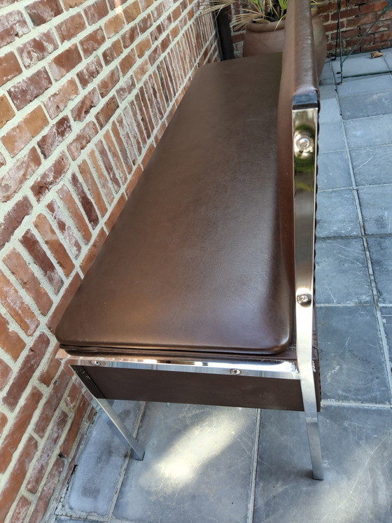 Lange Kistbank In Skaileer Jaren 70 – Bankjes, Metal, Chrome (photo 13 of 15)
