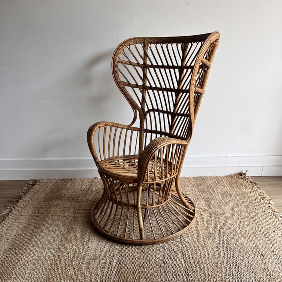 Gio Ponti Wingback Peacock Fauteuil – bonacina, Rattan (photo 2 of 6)