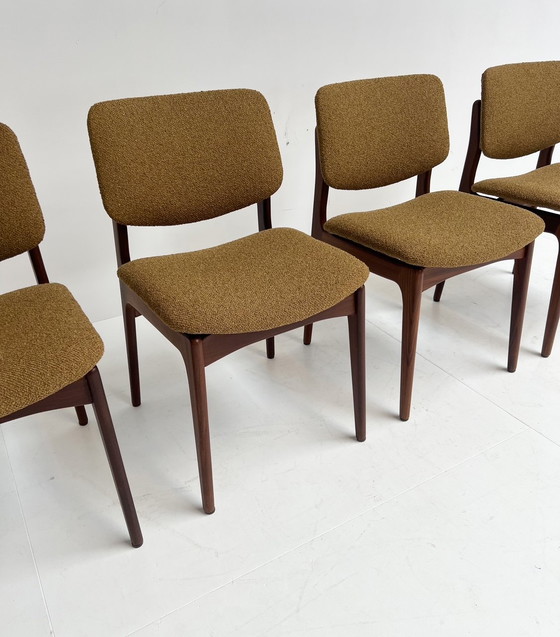 Image 1 of Set Of 4 Solid Wood Danish Chairs, 1970's