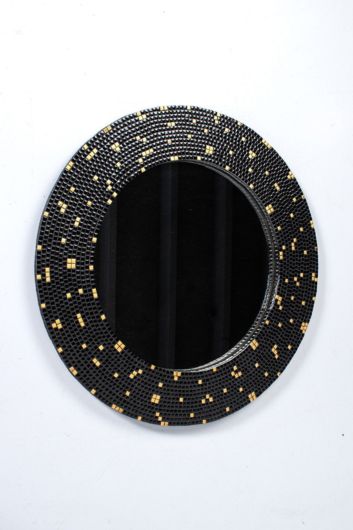 Grote ronde spiegel met mozaïek