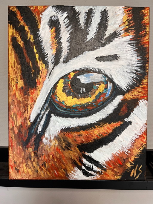 Pittura occhio di tigre 40 per 50 cm